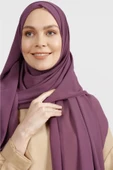 İSTANBULSTYLEMODA Krep Şifon Şal Mor 190 X 75 Flr241433 thumbnail 1