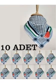 istanbul prensesleri Filistin Temalı Fular 50x50 kaymaz Krep Canlı Renkler bayrakli model 10 ADET thumbnail 1