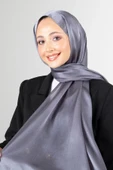 İSTANBULSTYLEMODA Janjan Trend Parlak Saten Dokulu Abiye Şifon Işıl Şal Füme Gri 185 X 70 Şal2315 thumbnail 7