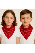Eva Rose Kırmızı Ay Yıldız Türk Bayrağı Temalı Pamuk Kumaş Fular - Bandana - 23 Nisan, 29 Ekim, 19 Mayıs thumbnail 3