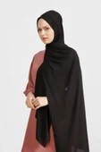 İSTANBULSTYLEMODA Krep Şifon Şal Siyah210x 75 Flr241433 thumbnail 3