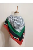 İSTANBULSTYLEMODA Kadın Erkek Puşi Filistin Siyah Kefiye Model Kare Puşi 100 x 100 cm-AYN2408 thumbnail 1