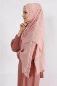 İSTANBULSTYLEMODA Krep Şifon Şal Pudra 210x 75 Flr241433 thumbnail 3