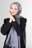 İSTANBULSTYLEMODA Janjan Trend Parlak Saten Dokulu Abiye Şifon Işıl Şal Füme Gri 185 X 70 Şal2315 thumbnail 4