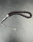 Alpaka Yaprak Püskül  Ateş Kehribar Tespih thumbnail 2