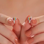 Gümüş Kapadokya Balon Çocuk Küpesi thumbnail 2