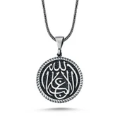 Gümüş La Galiba İllallah Yazılı Gümüş Kolye thumbnail 2