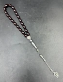 Alpaka Yaprak Püskül  Ateş Kehribar Tespih thumbnail 1