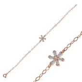 Gümüş Rose Çiçek Kadın Bileklik thumbnail 1