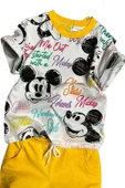 Erkek Çocuk Renkli Yazılar ve Karakter Baskılı Sarı Şortlu Takım thumbnail 2