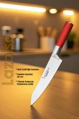 Red Craft Serisi Mutfak Bıçak Kiritsuke Şef Bıçağı Et Ekmek Sebze Salata Şef Bıçağı HDS-42 thumbnail 2