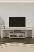 AYMOBSAN Loki 2 Kapaklı Raflı Tv Ünitesi 180 cm Traverten Desen thumbnail 3