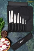 İncisive Serisi Çantalı 7 Li Şef Mutfak Bıçak Seti Gastronomi Bıçak Seti 7 Li HDS-72 thumbnail 1