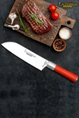 Red Craft Serisi Mutfak Bıçak Santoku Şef Bıçağı Et Ekmek Sebze Salata Şef Bıçağı HDS-40 thumbnail 1