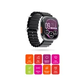 Polosmart PBS139 2.01 İnç Dokunmatik Ekran Akıllı Saat Dahili Hoparlör ve Mikrofon Siyah thumbnail 3