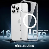 Cisteen Apple iPhone 16 Pro uyumlu Magsafe Şarj Özellikli Şeffaf Sert PC SARARMAZ Telefon Kılıfı  thumbnail 6