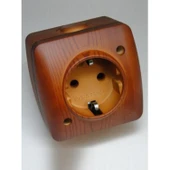 Sıva Üstü Kiraz Ahşap Renkli Priz Elbi / Alsu thumbnail 2