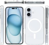 Cisteen Apple iPhone 16 uyumlu Magsafe Şarj Özellikli Şeffaf Sert PC SARARMAZ Telefon Kılıfı  thumbnail 3