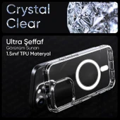 Cisteen Apple iPhone 17 uyumlu Magsafe Şarj Özellikli Şeffaf Sert PC SARARMAZ Telefon Kılıfı  thumbnail 2