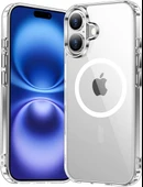 Cisteen Apple iPhone 16 uyumlu Magsafe Şarj Özellikli Şeffaf Sert PC SARARMAZ Telefon Kılıfı  thumbnail 1