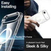 Cisteen Apple iPhone 17 AİR uyumlu Magsafe Şarj Özellikli Şeffaf Sert PC SARARMAZ Telefon Kılıfı  thumbnail 3