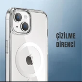 Cisteen Apple iPhone 13 / 14 uyumlu Magsafe Şarj Özellikli Şeffaf Sert PC SARARMAZ Telefon Kılıfı  thumbnail 3