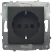 Quantum Siyah Topraklı Priz (ovivo) Çerçeve Hariçtir. thumbnail 1