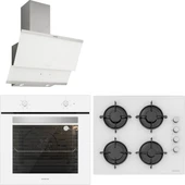 Silverline Beyaz Cam Ankastre Set Bo6501W01 - Cs5349W01 - 3420 thumbnail 1