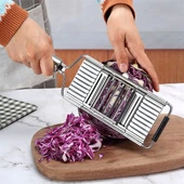 Ayarlanabilir 3 Farklı Başlıklı Tutmalı Sebze Dilimleyici Peynir Rendeleyici Aparat (5284) thumbnail 2