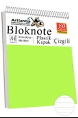 Telli Masaüstü Not Defteri Çizgili A4 1 Adet Masa Üstü Plastik Kapaklı Spiralli Bloknot Blocknote 80 Yaprak Okul Ofis thumbnail 2