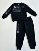 Beli Lastikli Erkek Çocuk Eşofman Takımı - LACİVERT thumbnail 1