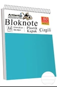 Telli Masaüstü Not Defteri Çizgili A4 1 Adet Masa Üstü Plastik Kapaklı Spiralli Bloknot Blocknote 80 Yaprak Okul Ofis thumbnail 1
