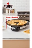 Homelux 2000w Elektrikli Lüks Termostatlı 50 Cm Ekmek,gözleme,börek Ve Katmer Sacı l Granit emaye thumbnail 3
