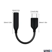 Schitec UC10 Type-C to 3.5mm Jack Dönüştürücü Adaptör Siyah thumbnail 2