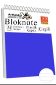 Telli Masaüstü Not Defteri Çizgili A4 1 Adet Masa Üstü Plastik Kapaklı Spiralli Bloknot Blocknote 80 Yaprak Okul Ofis thumbnail 6