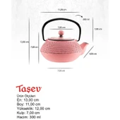 Taşev Linden Sümbül 750 ml Döküm Demlik Pembe thumbnail 4