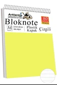 Telli Masaüstü Not Defteri Çizgili A4 1 Adet Masa Üstü Plastik Kapaklı Spiralli Bloknot Blocknote 80 Yaprak Okul Ofis thumbnail 9