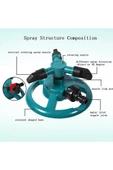 Ayarlanabilir Otomatik 360° Dönebilen 12 Kanal Nozullu Çim Bahçe Sulama Sprinkler Fıskiye thumbnail 10