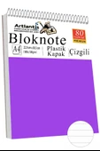 Telli Masaüstü Not Defteri Çizgili A4 1 Adet Masa Üstü Plastik Kapaklı Spiralli Bloknot Blocknote 80 Yaprak Okul Ofis thumbnail 7