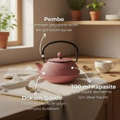 Taşev Linden Sümbül 750 ml Döküm Demlik Pembe thumbnail 3