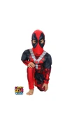 Saatistan Kırmızı Çocuk Süper Kahraman Kostümü, Halloween ve Parti İçin Renkli Giyim thumbnail 2