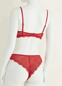 biçomi Kırmızı Destekli Çift Çapraz Dantelli Sütyen Takımı 4307 thumbnail 2