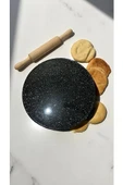 2000w Elektrikli Lüks Termostatlı 50 Cm Ekmek,gözleme,börek Ve Katmer Sacı l Granit emaye thumbnail 3