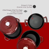 LAVA Döküm Bordo Serisi 5 Parça Set – Sıcak Lezzetler, Göz Alıcı Renk thumbnail 6