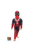 Saatistan Kırmızı Çocuk Süper Kahraman Kostümü, Halloween ve Parti İçin Renkli Giyim thumbnail 1