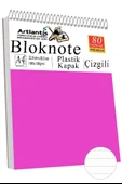 Telli Masaüstü Not Defteri Çizgili A4 1 Adet Masa Üstü Plastik Kapaklı Spiralli Bloknot Blocknote 80 Yaprak Okul Ofis thumbnail 8