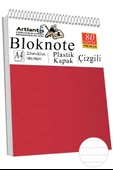 Telli Masaüstü Not Defteri Çizgili A4 1 Adet Masa Üstü Plastik Kapaklı Spiralli Bloknot Blocknote 80 Yaprak Okul Ofis thumbnail 3