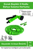 Dayanıklı Kırılmaz 3 Modlu Uzayan Bahçe Sulama Araç Yıkama Hortumu 5 /15 Metre thumbnail 6