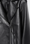 Stradivarius Oversize suni deri biker ceket thumbnail 7