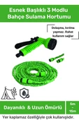 Dayanıklı Kırılmaz 3 Modlu Uzayan Bahçe Sulama Araç Yıkama Hortumu 5 /15 Metre thumbnail 1